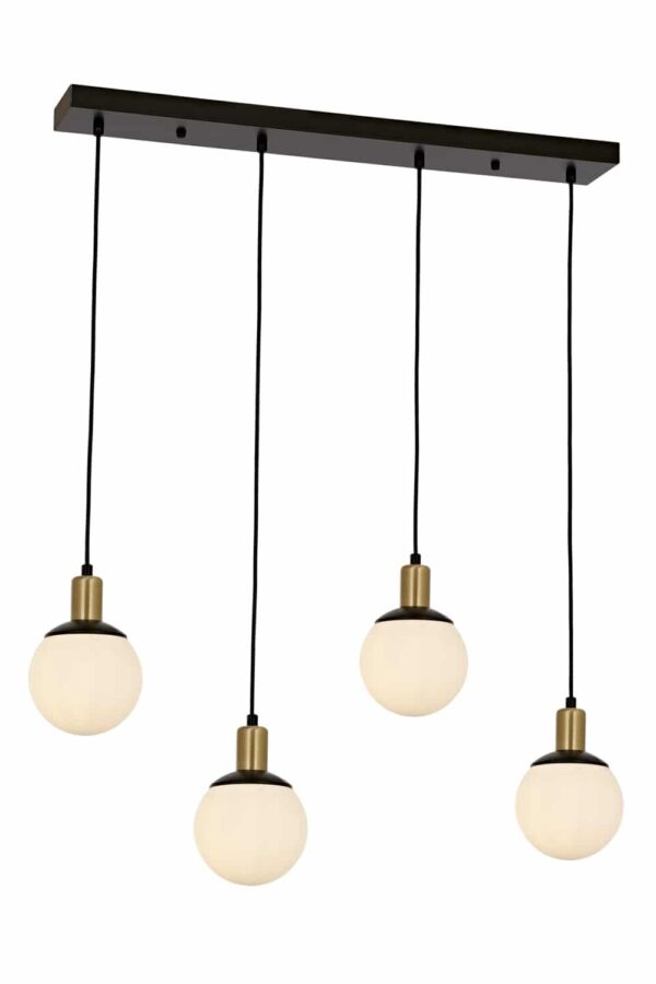 Siyah Boyalı Modern Avize E27 Metal Cam 80x15cm