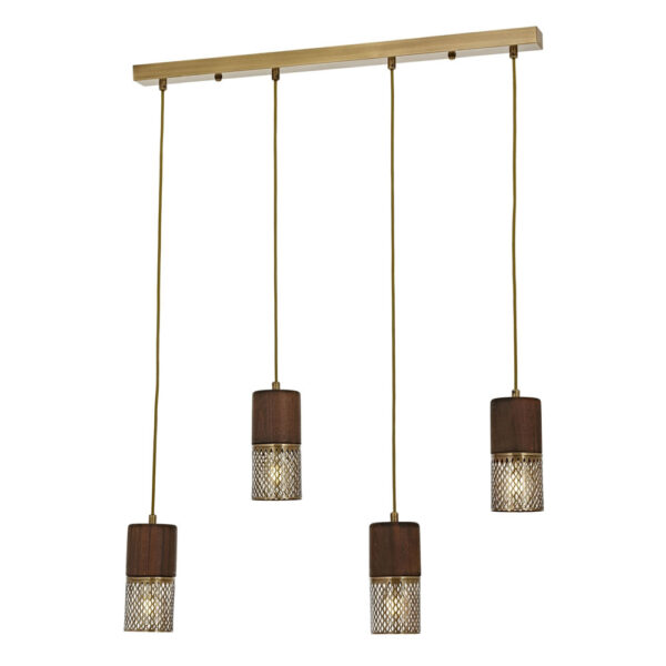 Eskitme Kaplama Modern Avize E27 Metal Ahşap 80x9cm