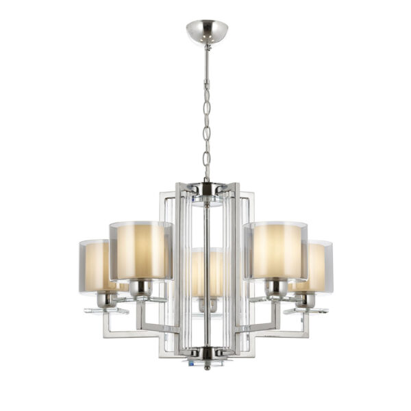 Krom Kaplama Modern Avize E27 Metal Cam 70cm