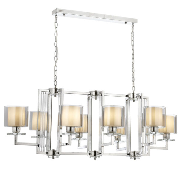 Krom Kaplama Modern Avize E27 Metal Cam 110x60cm