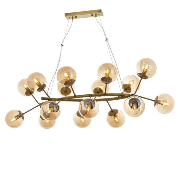 Eskitme Kaplama Modern Avize E14 Metal Cam 110x90cm