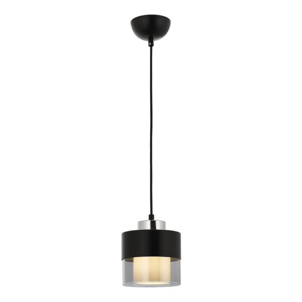 Siyah Boyalı Modern Avize E27 Metal Cam 15cm