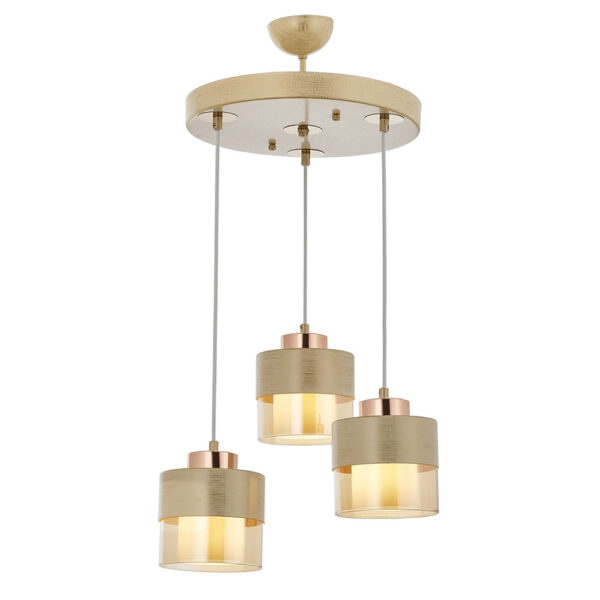 Krem Boyalı Modern Avize E27 Metal Cam 40cm