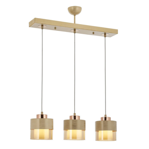 Krem Boyalı Modern Avize E27 Metal Cam 70x15cm