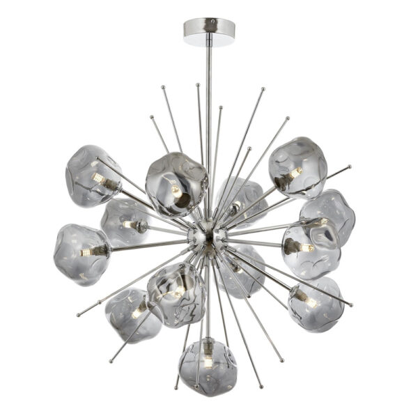 Krom Kaplama Modern Avize G9 Metal Cam 70cm