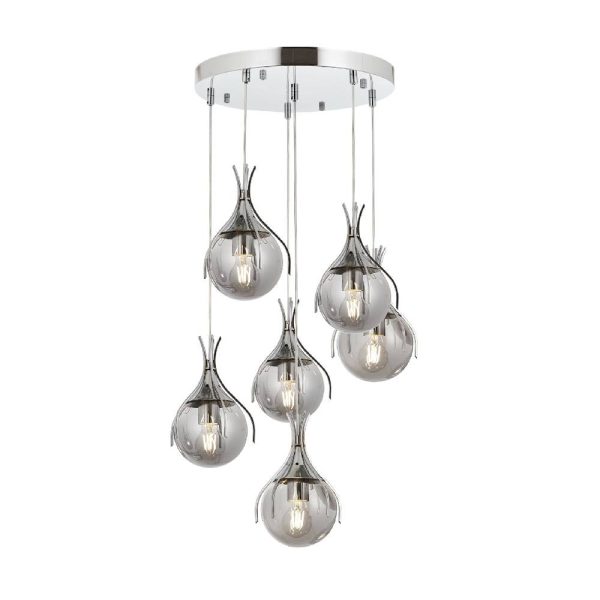 Krom Kaplama Modern Avize E27 Metal Cam 50cm