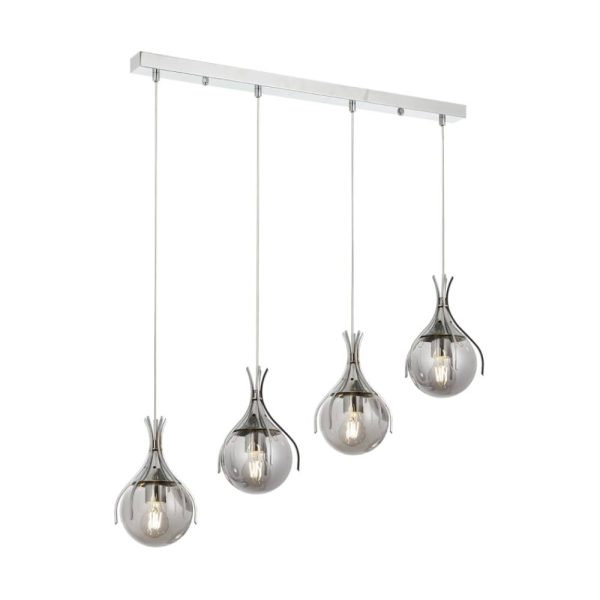 Krom Kaplama Modern Avize E27 Metal Cam 70x13cm