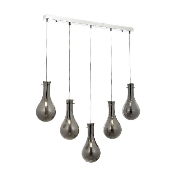Krom Kaplama Modern Avize E14 Metal Cam 80x15cm