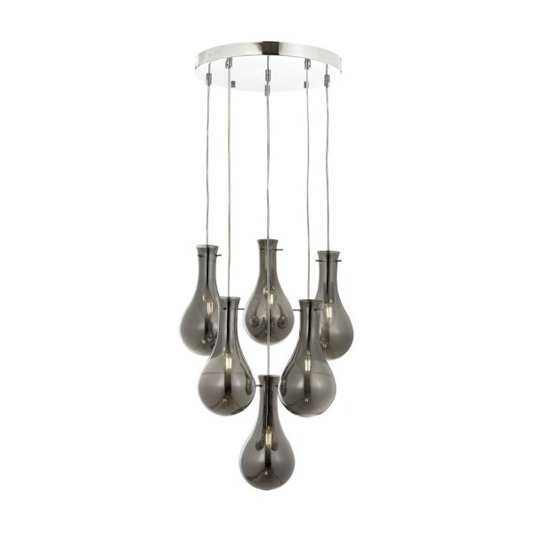 Krom Kaplama Modern Avize E14 Metal Cam 50cm