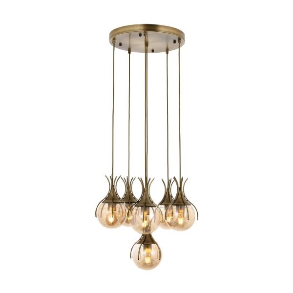 Eskitme Kaplama Modern Avize E27 Metal Cam 50cm
