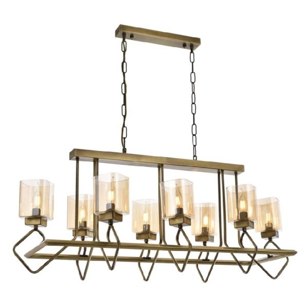 Eskitme Kaplama Modern Avize E14 Metal Cam 105x40cm