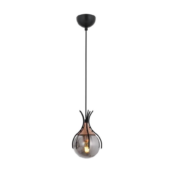 Siyah Boyalı Modern Avize E27 Metal Cam 13cm