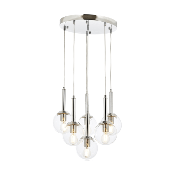 Krom Kaplama Modern Avize E27 Metal Cam 50cm