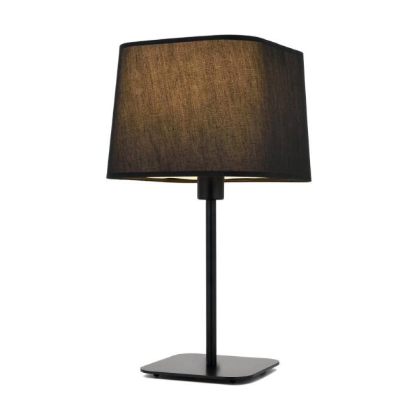 Siyah Boyalı Masa Lambası E27 Metal Kumaş 27x27cm