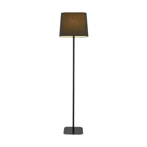 Siyah Boyalı Lambader E27 Metal Kumaş 37x37cm