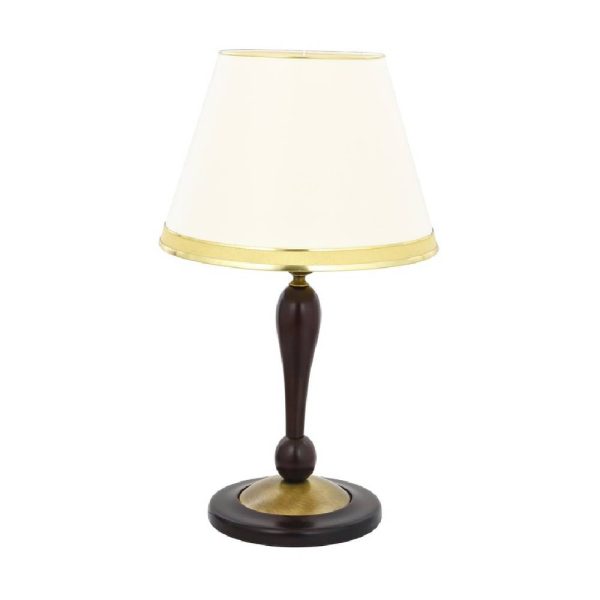 Eskitme Kaplama Masa Lambası E27 Metal Ahşap Kumaş 35cm