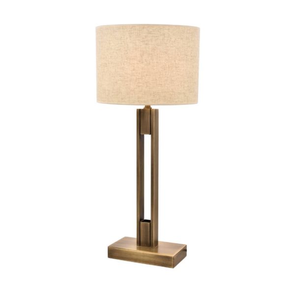 Eskitme Kaplama Masa Lambası E27 Metal Kumaş 30cm