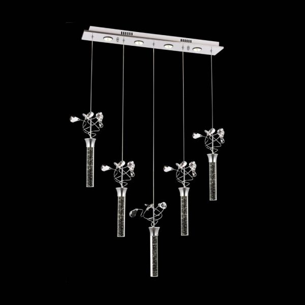 Krom Kaplama Modern Avize LED Metal Pleksi Cam 70x13cm