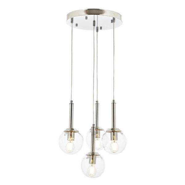 Krom Kaplama Modern Avize E27 Metal Cam 40cm