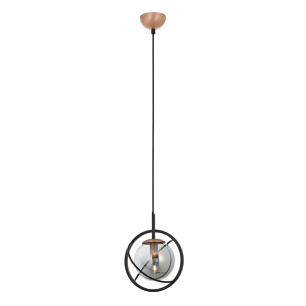 Siyah Boyalı Modern Avize E14 Metal Cam 22cm