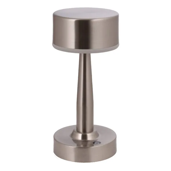 Nikel Kaplama Masa Lambası LED Metal Pleksi 11cm
