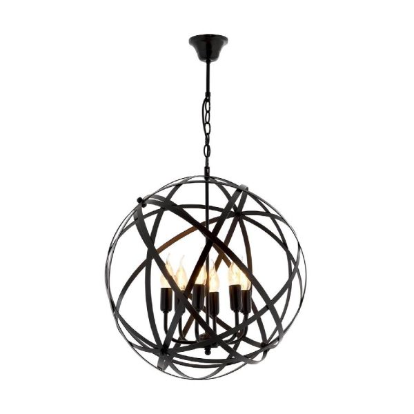 Siyah Boyalı Modern Avize E14 Metal 50cm