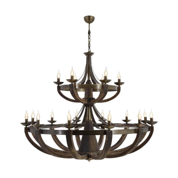 Eskitme Kaplama Modern Avize E14 Metal Ahşap 147cm
