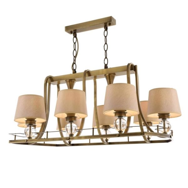 Eskitme Kaplama Modern Avize E27 Metal Cam Kumaş 92x55cm