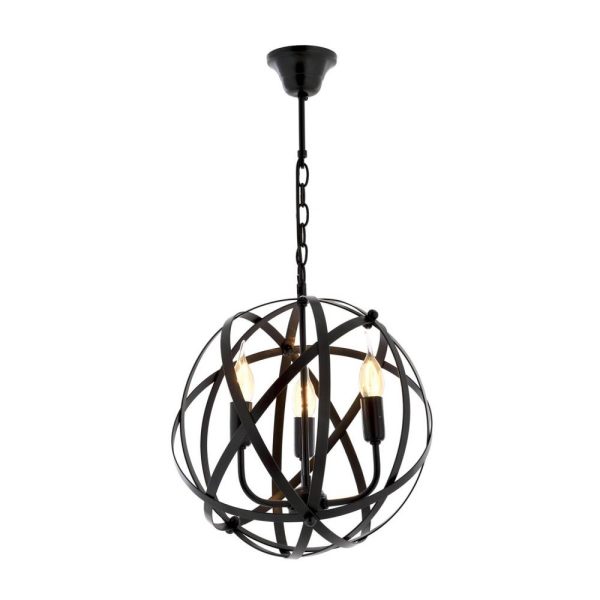 Siyah Boyalı Modern Avize E14 Metal 36cm