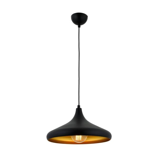 Siyah Boyalı Modern Avize E27 Metal 36cm